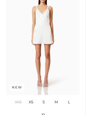 L'Academie White Lace-Trim Mini Dress